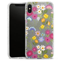 Silikon Glitter Case transparent-silber