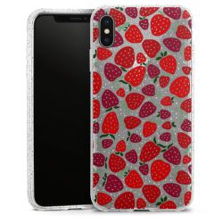 Silikon Glitter Case transparent-silber