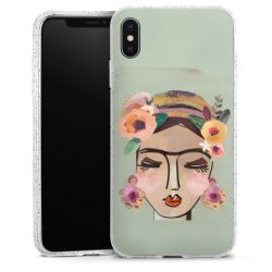 Silikon Glitter Case transparent-silber