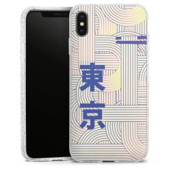 Silikon Glitter Case transparent-silber