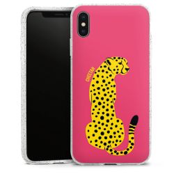 Silikon Glitter Case transparent-silber