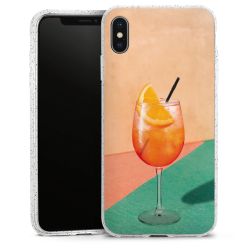 Silikon Glitter Case transparent-silber