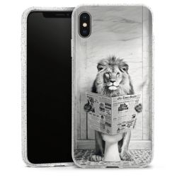 Silikon Glitter Case transparent-silber