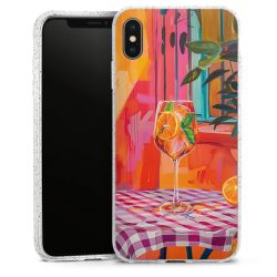 Silikon Glitter Case transparent-silber