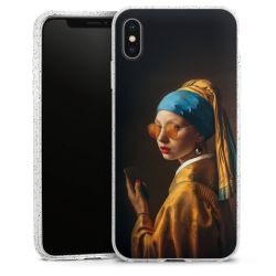 Silikon Glitter Case transparent-silber