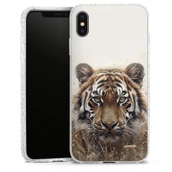 Silikon Glitter Case transparent-silber