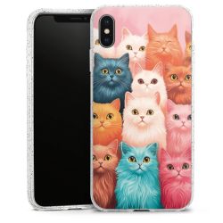 Silikon Glitter Case transparent-silber