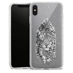 Silikon Glitter Case transparent-silber