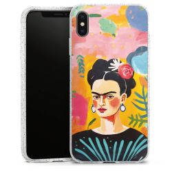 Silikon Glitter Case transparent-silber