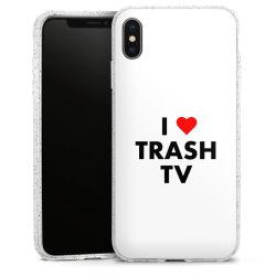 Silikon Glitter Case transparent-silber