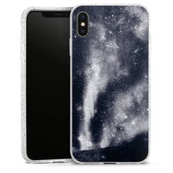 Silikon Glitter Case transparent-silber