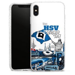 Silikon Glitter Case transparent-silber