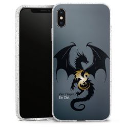 Silikon Glitter Case transparent-silber