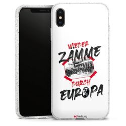 Silikon Glitter Case transparent-silber