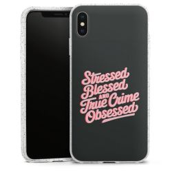 Silikon Glitter Case transparent-silber