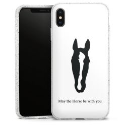 Silikon Glitter Case transparent-silber