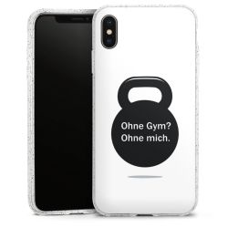 Silikon Glitter Case transparent-silber