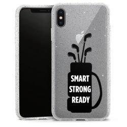 Silikon Glitter Case transparent-silber