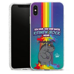 Silikon Glitter Case transparent-silber