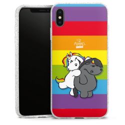 Silikon Glitter Case transparent-silber