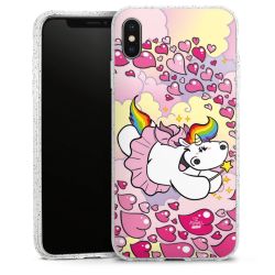 Silikon Glitter Case transparent-silber