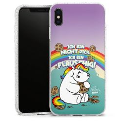 Silikon Glitter Case transparent-silber