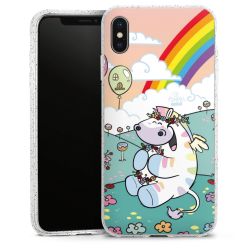 Silikon Glitter Case transparent-silber