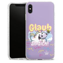 Silikon Glitter Case transparent-silber