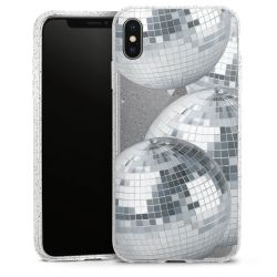 Silikon Glitter Case transparent-silber