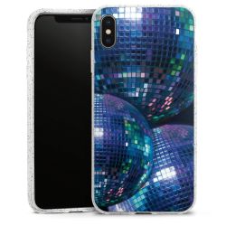 Silikon Glitter Case transparent-silber
