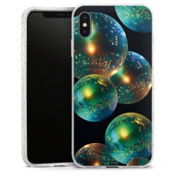 Silikon Glitter Case transparent-silber