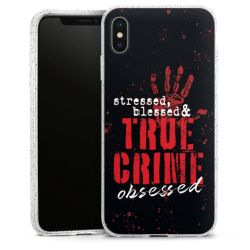 Silikon Glitter Case transparent-silber