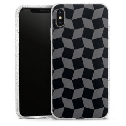 Silikon Glitter Case transparent-silber