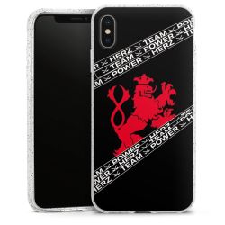 Silikon Glitter Case transparent-silber