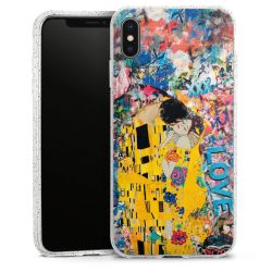 Silikon Glitter Case transparent-silber