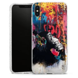 Silikon Glitter Case transparent-silber