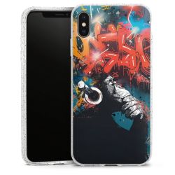 Silikon Glitter Case transparent-silber