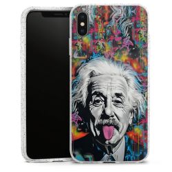 Silikon Glitter Case transparent-silber