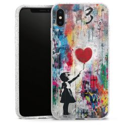 Silikon Glitter Case transparent-silber