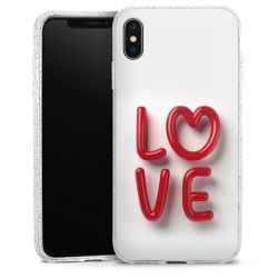 Silikon Glitter Case transparent-silber