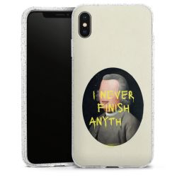 Silikon Glitter Case transparent-silber