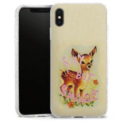 Silikon Glitter Case transparent-silber