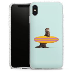 Silikon Glitter Case transparent-silber