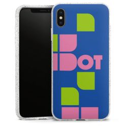 Silikon Glitter Case transparent-silber