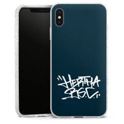 Silikon Glitter Case transparent-silber