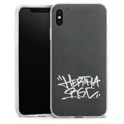 Silikon Glitter Case transparent-silber