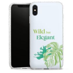 Silikon Glitter Case transparent-silber