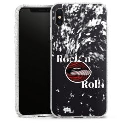 Silikon Glitter Case transparent-silber