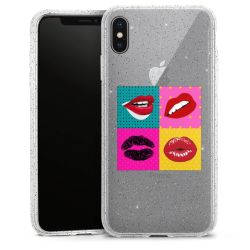 Silikon Glitter Case transparent-silber