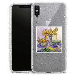 Silikon Glitter Case transparent-silber